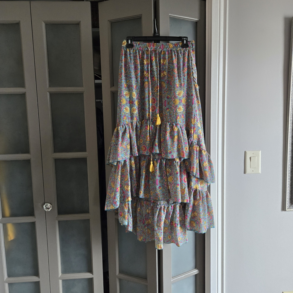 Floral Tiered Maxi Skirt